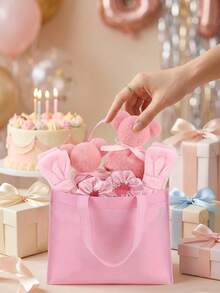 20件套SPA礼品套装 - 5个大号涤纶袋、5个发带、5个发圈、5个毛绒熊布艺玩具 - 非常适合新娘送礼会、单身派对、婴儿派对、母亲节礼物 - 彩色 - 查看 4