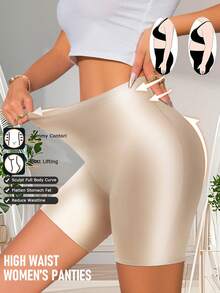 4pcs Women's High Waist Hipster Panties, Tummy Control & Butt Lifting, Solid Color Minimalist Design, Comfortable Fabric, Skin-Friendly & Breathable, Smooth Texture, Anti-Exposure, Ideal Holiday Gift - Multicolor - View 7