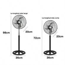 Mini Ventilador de 12 Pulgadas, Modelo Oscilatorio de 360° Grados, Motor de 65w, 3 Velocidades, Altura Ajustable, Para Dormitorio - Multicolor (Al Azar) - Ver 12