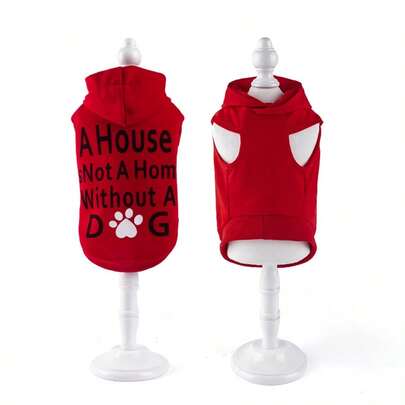 Cross-Border Autumn/Winter Pet Dog Clothes, Thickened Hoodie Sweatshirt With Print For Teddy, Pomeranian, Bichon Frise, Small Puppy And Kitten