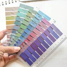 6pcs/7pcs Gradient Color Sticky Notes - Transparent PET Index Tabs With Ruler, Essential For Back To School - Multicolor - View 9