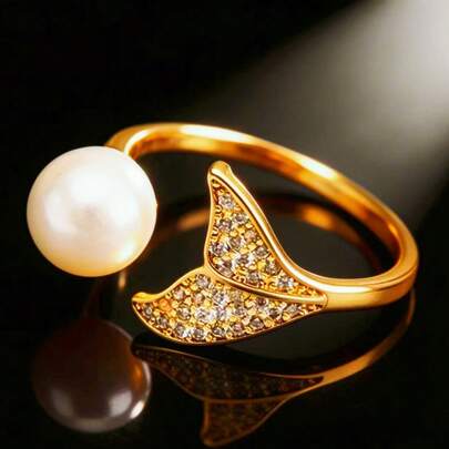 Fashionable Ginkgo Leaf Design Open Finger Ring, Luxury Minimalist Accessory