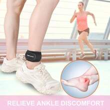 Achilles Tendonitis Brace, 1Pcs Adjustable Achilles Ankle Strap Men, Gray Ankle Brace With Silicone Pad Achilles, Running, Cycling, Hiking, Sports - 粉紅色 + 均碼 - 查看 7