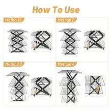 Estante de enfriamiento plegable de 4 niveles para hornear utensilios de hornear galletas estante ajustable y apilable de acero inoxidable para hornear galletas pan regalos para hornear - como en la foto - Ver 5