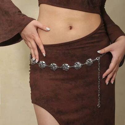 Vintage Metallblumen geprägter Taillengürtel, elegantes Accessoire für Frauen, geeignet für Kleider, Bademode, Strandmode