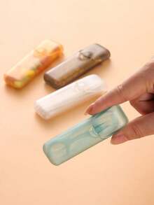 5pcs Portable Toothpick And Dental Floss Storage Box - Leak-Proof Travel Pill Container With Transparent Lid, Compact EDC Holder For Dental Care, Toothpicks, Floss - Durable Plastic Box, Suitable For Travel, Outdoor, Home, Office - Space-Saving Design, Toothpick Rack, Home Organization, Fashionable Style, Secure Seal, Frequent Traveler - Multicolored - View 3
