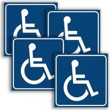 2026新款 - 畅销款 - 单件装 - 蓝色轮椅无障碍标识标签 - 尺寸：3英寸 x 6英寸 - 防水自粘，适用于残疾人通道和入口 / 单件装残疾人停车许可证标志 - 轮椅残疾人标识标签 - 方形 - 查看 12