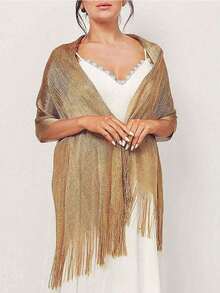 Women's Golden Sparkly Shrug - 1pc Boho Style For Formal Occasions, Prom, Party & Bridesmaid Looks - Vàng - Xem 3
