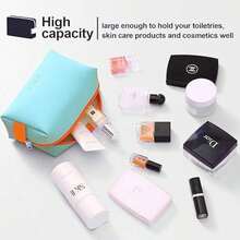 1 Cosmetic Bag, Simple Travel Cosmetic Bag, Toilet Bag, Cosmetic Storage Bag, Portable Outdoor Travel Toilet Bag, Fashion Handbag, Travel Daily Use, Travel Goods Storage Bag, Can Store Makeup Tools, PU Material, Men's Travel Accessories Toilet Bag, Makeup Brush Storage Makeup Bag Make Up Organizer Toiletry Bag Makeup Storage Makeup Pouch Wash Bag Toiletry Travel Bag Vacation Essentials For Travel Gifts For Women - Multicolor - View 6