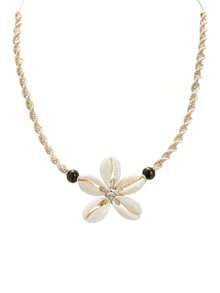 1pc Handmade Boho Floral Wooden Beads Necklace For Women, Suitable For Beach Vacation Wear - 彩色 - 查看 2
