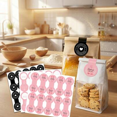 200 piezas/Paquete (1 hoja de 10 piezas, 20 hojas) Pegatinas de sellado de embalaje de repostería con expresiones de dibujos animados lindos, adecuadas para bodas, Día de la Madre, San Valentín, fiestas de cumpleaños, envoltura de regalos, pastelerías, tiendas de postres, embalaje de cafeterías