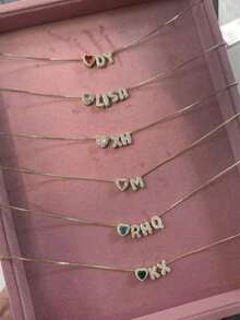 1pc 3D Bubble Name Necklace, Bubble Initial Charm Personalized Jewelry Gift Custom Nameplate Necklace, Initial Round Bubble Necklace - Personalized Gift For Friends, Couples And Family With Unique Custom Name Design - Style 4 - View 4