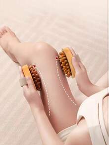 1/2pcs Wooden Massage Brush/Mat, A Body Fat Massage And Therapy Tool For Relieving Fatigue And Soreness, Reducing Fat, Promoting Lymph And Blood Circulation, And Dry Brushing To Remove Dead Skin. It Is The Best Holiday Gift For Friends And Mothers - View 3