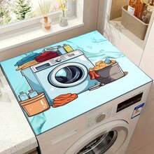 1pc Tropical Geometric Pattern, Warm Home Atmosphere, Diatomite, Non-Slip, Suitable For Washing Machine Cover Mat, Dryer Cover Mat, Coffee Machine Mat, Kitchen Countertop Mat. Multi-Purpose Household Mat - Soft and Cute Rich Pig - View 13