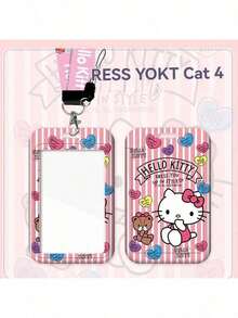 两件套，挂绳+卡套【正版授权】Hello Kitty校园照片夹，学生文具卡，编织挂绳公交卡，收纳盒钥匙扣，学生卡通保护套，交通卡，情侣透明长挂绳吊坠 - 多色 - 查看 18