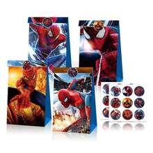 12pcs Marvel Avengers: Spider Man Gift Candy, Kraft Paper Flat Mouth Bag, 12 Pieces, Send Candy, Give Gifts, Holiday Supplies - Multicolor - View 6