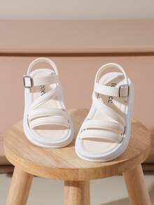 New Green Girls' Fashion Open Toe Princess Shoes, Soft Bottom, Wear-Resistant, Fresh Style, Lightweight Breathable Non-Slip Thick Sole Girls Sandals - Champagne - View 3