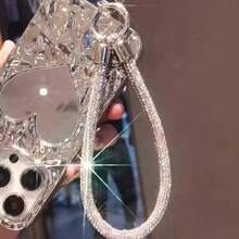 1条奢华水钻链条挂绳，时尚加厚手机挂绳，防丢钥匙扣配件 - 彩色 - 查看 1