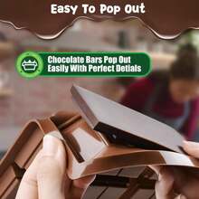 RUGVOMWM 9 In 1 Silicone Break Apart Chocolate Bar Mold With Plastic Bags And Thanks For The Stickers,Non Stick Homemade Protein And Energy Bar Mould - 113pcs - Màu A - Xem 4