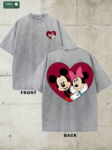 Disney-Heavy Cotton Toy Story Short Sleeved T-Shirt For Men With _TO INFINITY&BEYOND_ Print Oversized Loose Fit Half Sleeved Top For Summer Casual Wear - 灰色 - 查看 3