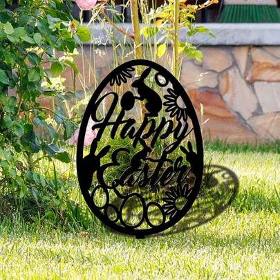 YKL173 Easter Egg Acrylic Yard Art Garden Stake, Holiday Decor