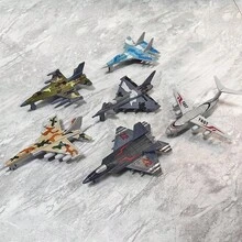 Boys' Airplane Model Set, Mini Aircraft Toy, Fighter Plane Model, Durable Metal Airplane Decor, Suitable For Desktop Display, Perfect Party Favor & Christmas Stocking Stuffer, Great For Christmas, Halloween, Thanksgiving And Easter Gifts - Black - View 2