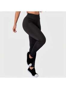 Kit 2 Calça Termica Flanelada Legging Academia Suplex Grossa Modeladora Leg Cintura Alta Peluciada - Preto - Visão 4