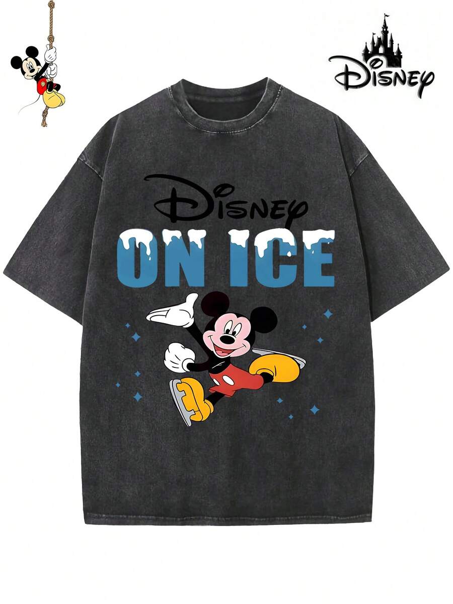 Disney-Licensed Men's Cotton T-Shirt For The 2026 Family Holiday. Featuring A Mickey Mouse Design, A Casual Crew Neck, And Made From Soft, Comfortable, And Easy-Care Material, This T-Shirt Is Suitable For Various Occasions – Whether Holiday Travel, Everyday Life, Or Commuting – And Exudes A Festive Mood. - 黑色 - 查看 1