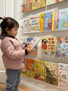 1个儿童亚克力书架，展示架，壁挂式U型书架，适用于阅读和图画书 - 透明 - 查看 3