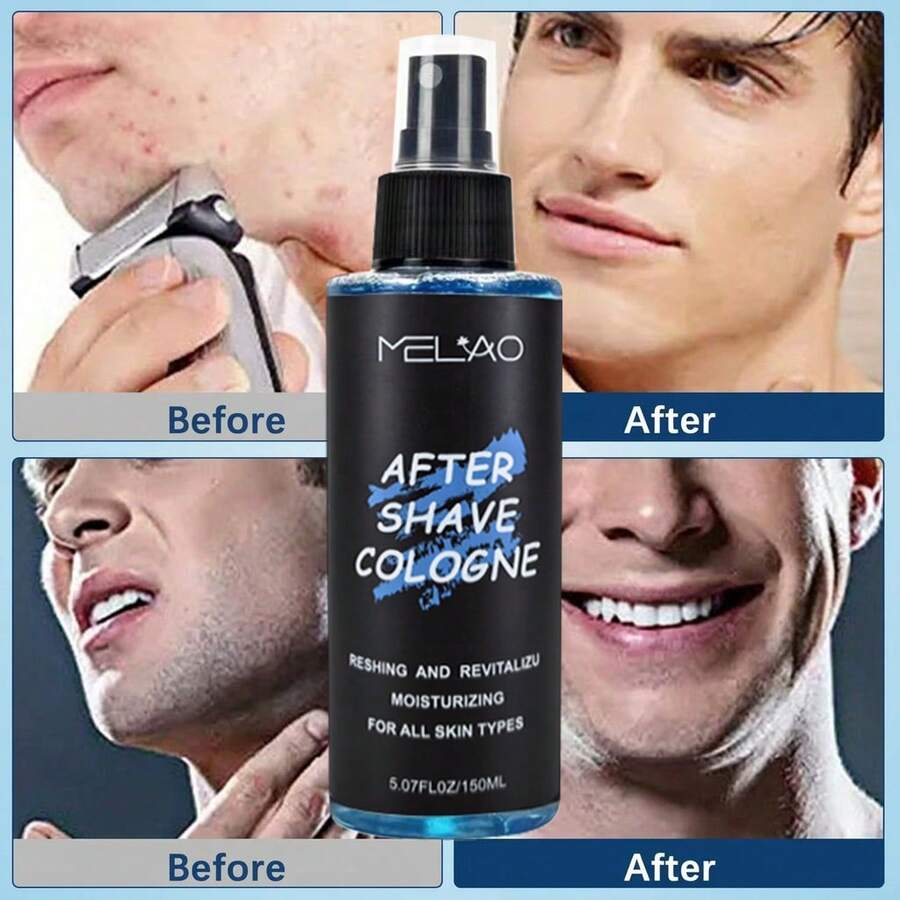 MELAO Men's After Shave, 5.07 Fl Oz - Refreshing Revitalizing After Shave Balm, Moisturizing Facial Care, Suitable For All Skin Types, Soothing Fragrance - Blue - View 1