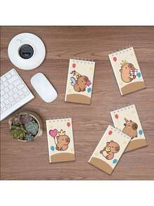 12pcs Water Vole Office Supplies Set, Including 12/10/8/6/5/4 Pieces Of Rilakkuma & Stitch Themed Cute Pocket Notebook, Memo Pad, Stationery For Students And Office Use, Perfect Back To School Gift (Some Items May Be Random) - Multicolor - View 3