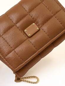 Compact Multi-Function Card Holder Wallet For Women Wallet Mini Wallet Purse Wallet Small Wallet Cute Wallet Money Wallet Travel Essential Summer Checkered - Brown - View 6