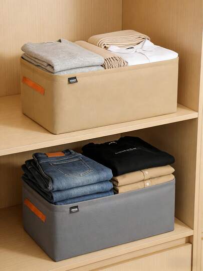 صندوق تخزين مفتوح من الأعلى محسن، منظم خزانة، صندوق تخزين قابل للطي سعة كبيرة، سلة غسيل، مناسب لتنظيم الخزانة، غرفة النوم، غرفة المعيشة، الخزانة، تخزين أصناف متنوعة - يخزن: الملابس، البنطلونات، الجوارب، البطانيات، الألعاب، أصناف متنوعة