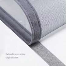 1片装防蚊虫纱窗，透明玻璃纤维网，黑/灰色，夏季防蝇防蚊 - 灰色 - 查看 5