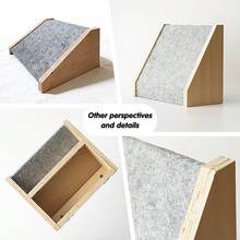 Wooden Pet Stairs – Felt Surface – Non-Slip Dog Cat Steps – 30cm – For Bed Sofa – Small Medium Pets - Khaki - View 4