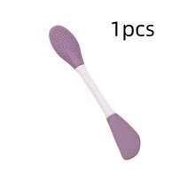 1/3pcs Silicone Double-Ended Mask Brush, A Multi-Functional Facial Cleansing And Massage Tool, Suitable For Applying Mud Masks And Drawing Eyeliner. - Purple - View 7