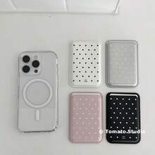 Ốp điện thoại da nam châm MagSafe họa tiết chấm bi nơ kiểu Hàn Quốc, tương thích với iPhone 16 Pro Max/15 Pro, Apple 14/13/12/11 - Nhiều màu - Xem 6