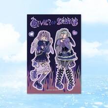 6 Peças Adesivos de Grafite Fofo de Menina Cartoon Domi - Adesivos Decorativos DIY para Planejador, Adequados para Scrapbooks, Diários e Artesanato, Apresentando Personagens Fofos de Menina Cartoon, Adesivos Decorativos Autoadesivos, Adesivos Decorativos para Scrapbook, Adesivos de Grafite Estilo Fofo, Adesivos Decorativos DIY para Planejador, Adesivos Decorativos DIY, Adesivos Decorativos Autoadesivos, Scrapbooks DIY de Formato Assimétrico, Diários, Capas de Telefone, Decoração de Laptop - Adesivos fofos de menina de desenho animado - Visão 5