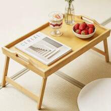 1 chiếc, khay giường bằng tre kích thước 19.69*11.81*1.57 inch, có chân gấp gọn, thích hợp dùng cho laptop, khay ăn sáng, ghế sofa, giường ngủ, bàn ăn (màu nâu), quà Giáng sinh. - màu nâu - Xem 1