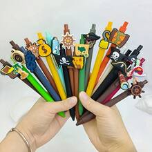 10pcs/Set Random Pirate Series Gel Pens, PVC Soft Sticker Gel Pens, Suitable For Students And Office Use - A - View 4