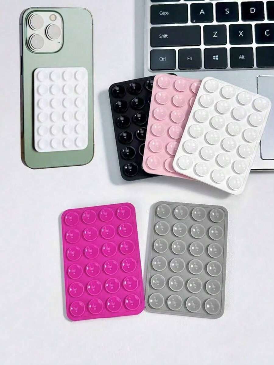 1pc Silicone Suction Cup Phone Case, Powerful Grip For Selfie Videos, Upgraded Silicone Suction Cup Design - A - View 1