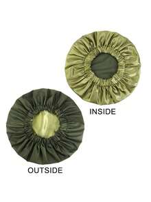 1个可重复使用的防水浴帽，浴帽发网，双层弹性设计，适合所有发型 - 加厚版 - 查看 4