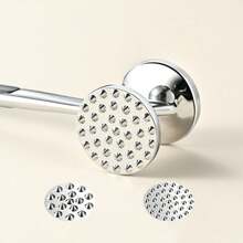1pc Stainless Steel Meat Tenderizer, Kitchen Cooking Tool For Pounding Steak, Meat Mallet, Commercial Meat Pounder - Silver - View 4