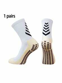 1/6 pares de calcetines de media caña antideslizantes para hombres, calcetines con diseño de puntos para fútbol/baloncesto - Blanco y Negro - Ver 14