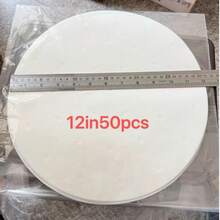 50/100片装不粘圆形蒸笼垫纸，一次性烘焙纸，防油纸，适用于糕点、包子、烘焙、空气炸锅、蒸笼、厨房烹饪，不粘空气炸锅垫，易于清洁，健康烘焙配件 - 白色 - 查看 16