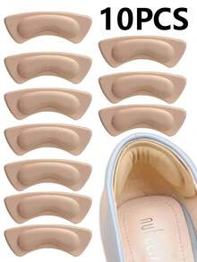 10 Stücke weiche & bequeme Anti-Reibungs-Fersenkissen-Einlagen, selbstklebende rutschfeste Fersen-Einlagen, verhindern Fersengleiten & Blasen, bequemes Polster für lockere Schuhe, perfekt für Damen-High-Heels, Ballerinas, Herren-Sneaker & Winterschuhe, - Mehrfarbig - Übersicht 1