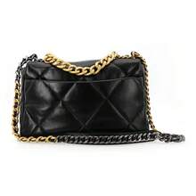 CHANEL 19 Bag, Quilted Chain Handle Flap Bag, Medium Size, Women's Black, Handbag, Crossbody/Shoulder Bag. - AS1161-B02875-94305 - Xem 3