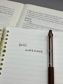 4pcs High-Quality Retractable Exam Marking Pens For Students, Smooth Writing, Quick-Drying, Coffee Scented Ballpoint Pens - Americano Coffee Ballpoint Pen - View 6