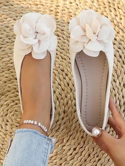 Popular Women's Solid Color Soft Bottom Loafers, Plus Size 2.5cm Heel Height Casual Slip-On Slouchy Shoes, Soft Bottom Comfortable Versatile Shoes