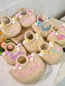 Personalised Hand Bag,Little Girls Bag Perainalised,Personalised Kids Handbag,Gifts For Girls,Customized Bridesmaid Gifts,Personalized Bag - Multicolor - View 3